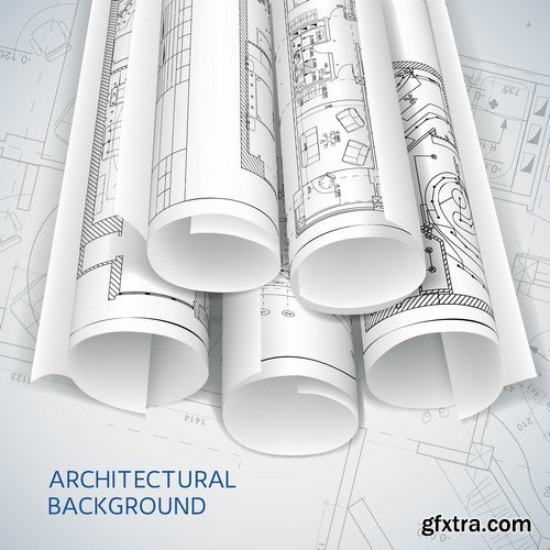 Stock Vectors - Architectural background 2, 25xEPS