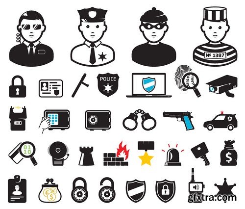 Stock Vectors - Police 2, 25xEPS