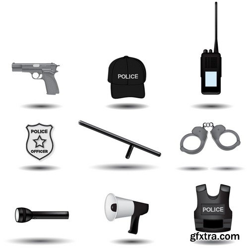 Stock Vectors - Police 2, 25xEPS