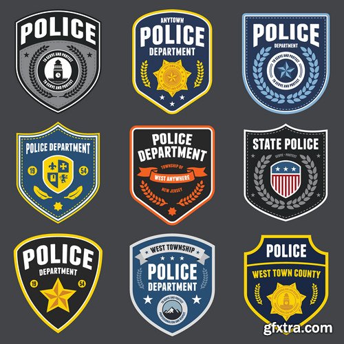 Stock Vectors - Police 2, 25xEPS