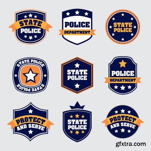 Stock Vectors - Police 2, 25xEPS