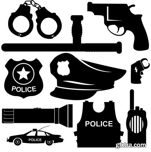 Stock Vectors - Police 2, 25xEPS