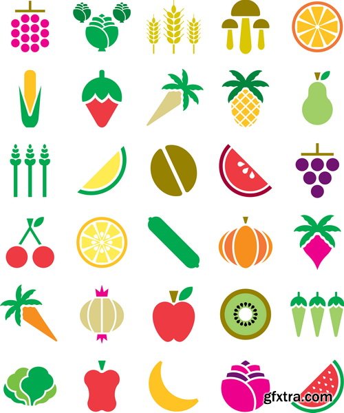 Amazing SS - Fruit icon set, 25xEPS