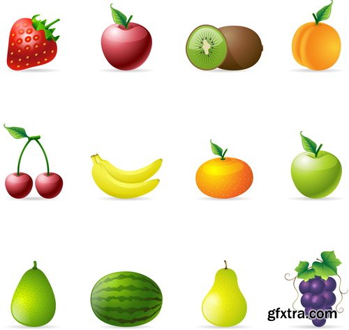 Amazing SS - Fruit icon set, 25xEPS