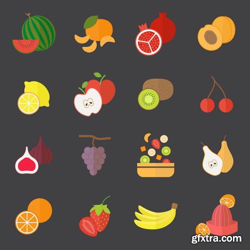 Amazing SS - Fruit icon set, 25xEPS