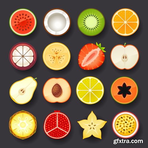 Amazing SS - Fruit icon set, 25xEPS