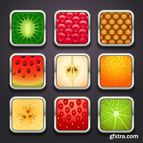 Amazing SS - Fruit icon set, 25xEPS