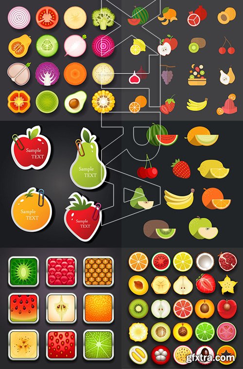 Amazing SS - Fruit icon set, 25xEPS