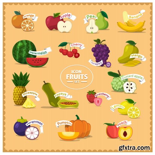 Amazing SS - Fruit icon set, 25xEPS