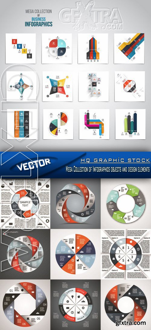 Stock Vector - Mega Collection of Infographics objects and design elements