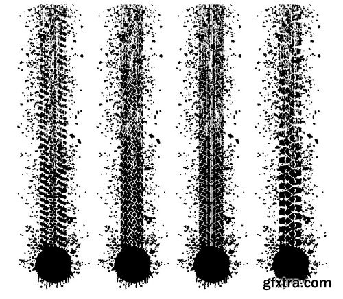 Stock Vectors - Tire, Braking distance, 25xEPS