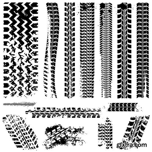 Stock Vectors - Tire, Braking distance, 25xEPS