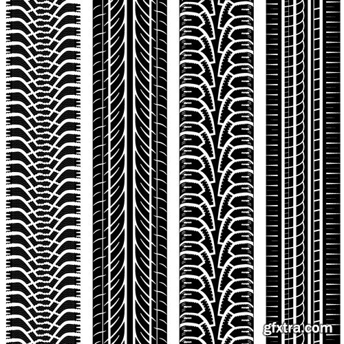 Stock Vectors - Tire, Braking distance, 25xEPS