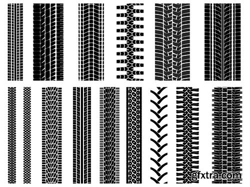 Stock Vectors - Tire, Braking distance, 25xEPS