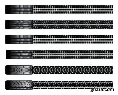 Stock Vectors - Tire, Braking distance, 25xEPS