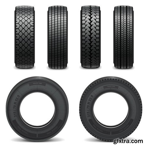 Stock Vectors - Tire, Braking distance, 25xEPS