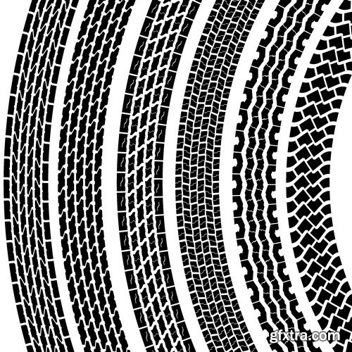 Stock Vectors - Tire, Braking distance, 25xEPS