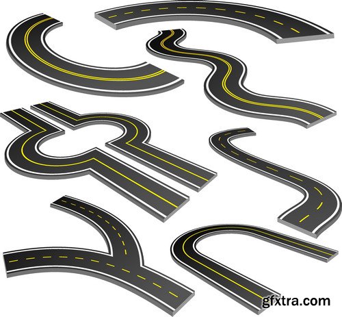 Stock Vectors - Road, asphalt, 25xEPS