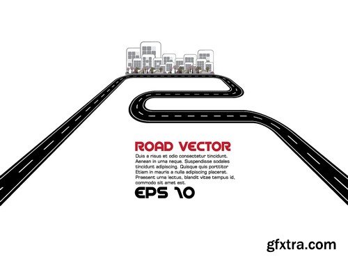 Stock Vectors - Road, asphalt, 25xEPS