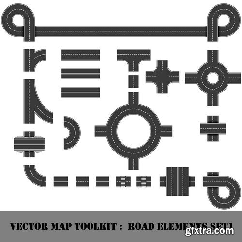 Stock Vectors - Road, asphalt, 25xEPS