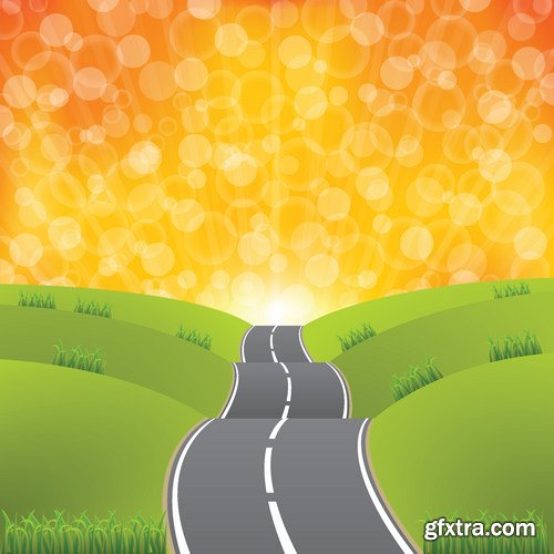 Stock Vectors - Road, asphalt, 25xEPS