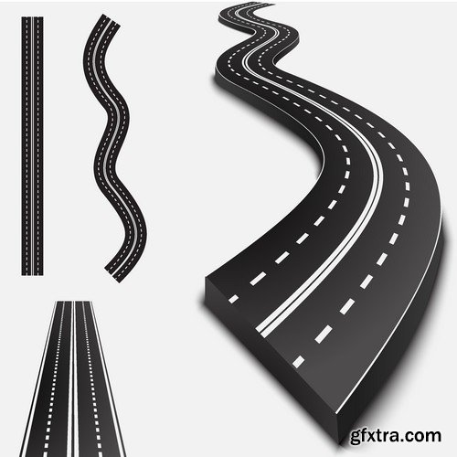 Stock Vectors - Road, asphalt, 25xEPS