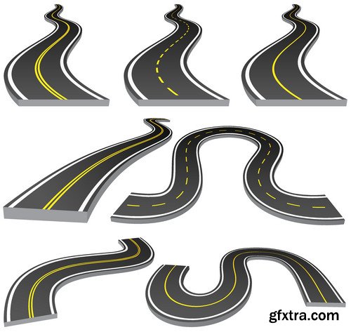 Stock Vectors - Road, asphalt, 25xEPS