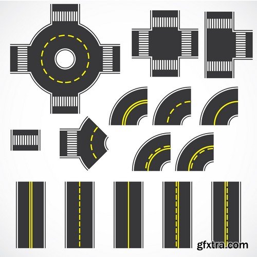 Stock Vectors - Road, asphalt, 25xEPS