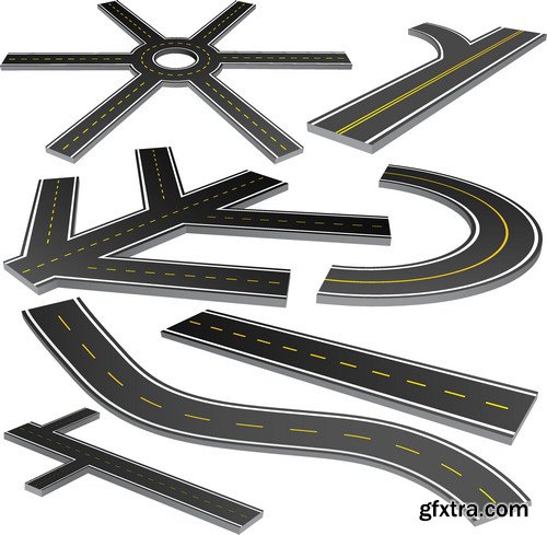 Stock Vectors - Road, asphalt, 25xEPS