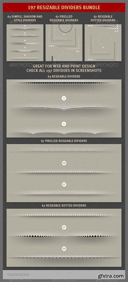 GraphicRiver - 197 Resizable Dividers Bundle