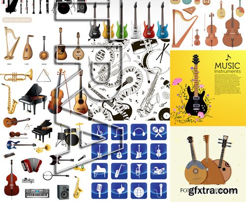 Stock Vectors - Musical Instruments 2, 25xEPS