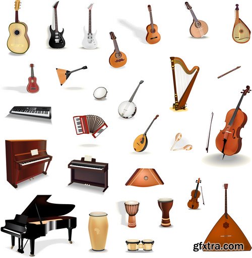 Stock Vectors - Musical Instruments 2, 25xEPS