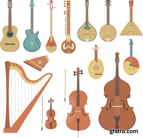 Stock Vectors - Musical Instruments 2, 25xEPS