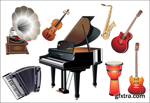 Stock Vectors - Musical Instruments 2, 25xEPS