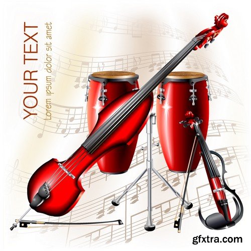 Stock Vectors - Musical Instruments 2, 25xEPS