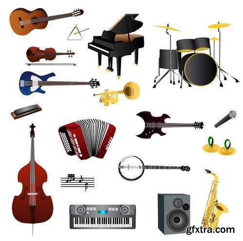 Stock Vectors - Musical Instruments 2, 25xEPS