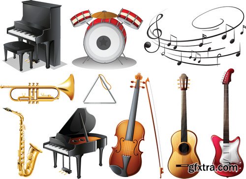 Stock Vectors - Musical Instruments 2, 25xEPS