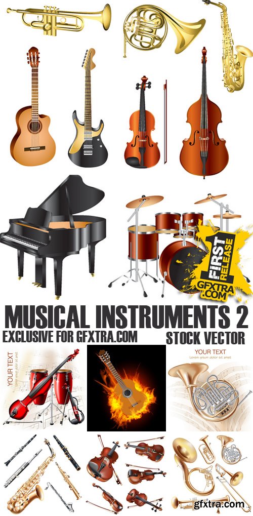 Stock Vectors - Musical Instruments 2, 25xEPS