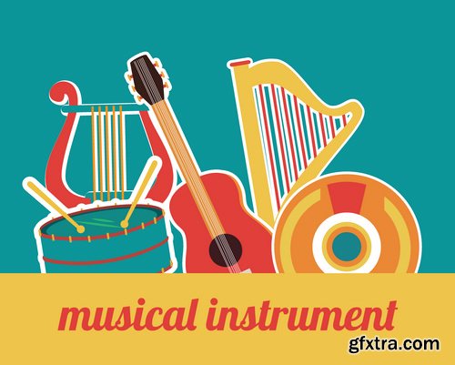 Stock Vectors - Musical Instruments 2, 25xEPS