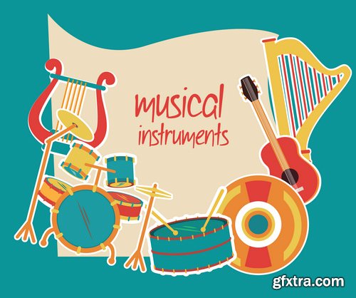 Stock Vectors - Musical Instruments 2, 25xEPS