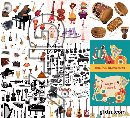 Stock Vectors - Musical Instruments 2, 25xEPS