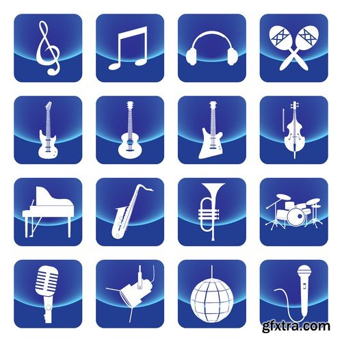 Stock Vectors - Musical Instruments 2, 25xEPS