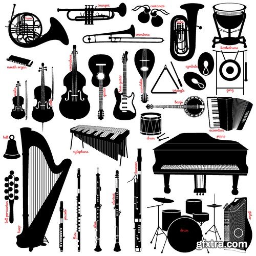 Stock Vectors - Musical Instruments 2, 25xEPS