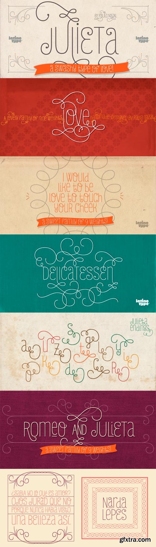 Julieta Font Family - 9 Fonts for $310