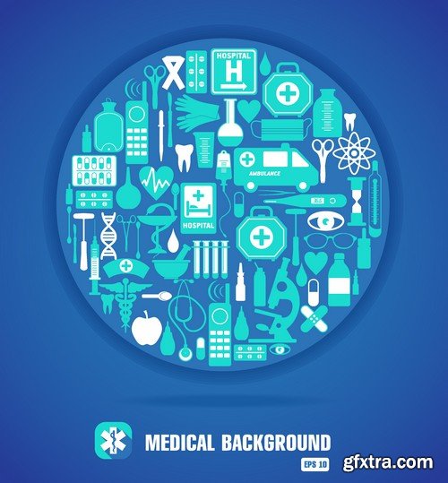 Stock Vectors - Medical background 3, 25xEPS