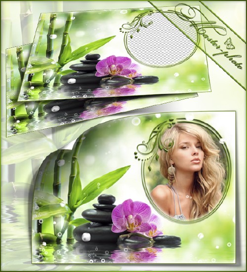 Summer frame for photoshop - Bamboo Paradise