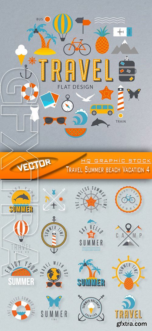 Stock Vector - Travel Summer beach Vacation 4