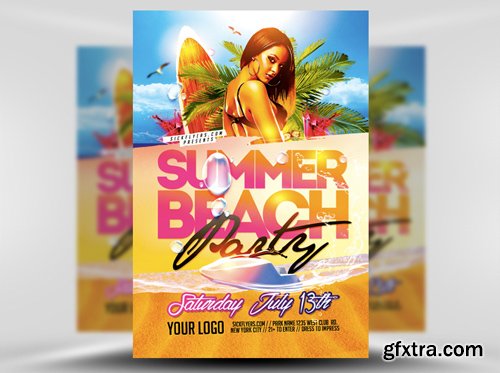 Beach Party Flyer Template 2