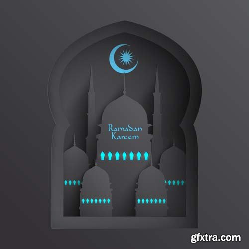 3D muslim cardboard graphics, 25xEPS