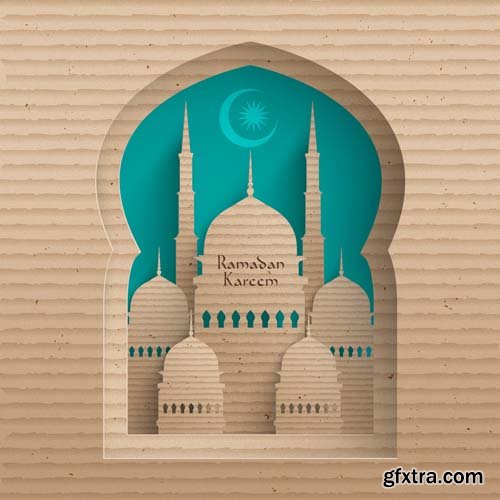 3D muslim cardboard graphics, 25xEPS